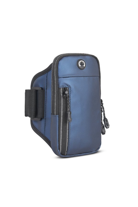 Polyester Fiber Outdoor Sports Cell Phone Arm Bag For Men And Women Running Fitness Cell Phone Bag - blue