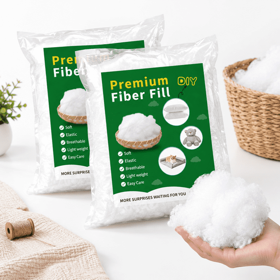 Polyester Fiberfill Stuffing 2000g for Stuffed Animals, Crochet, Pillows, and Crafts