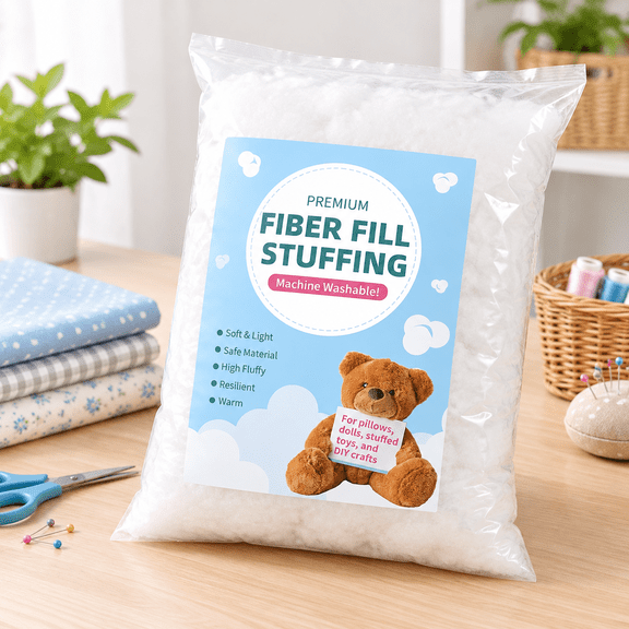 Polyester Fiberfill Stuffing for Crafts, Cushions, Plush Toys, and Home Textiles, 4.4 lb
