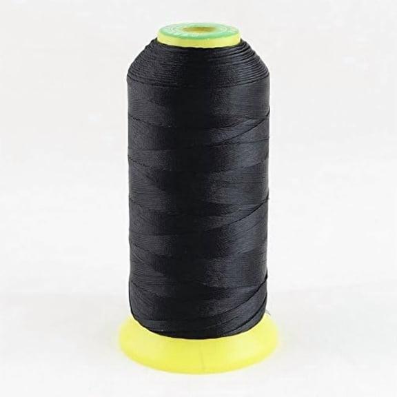 Polyester Filament Thread 500D Black 0.6mm Thick 420m Per Roll Durable High-Strength Thread for Sewing Crafting and Repairs
