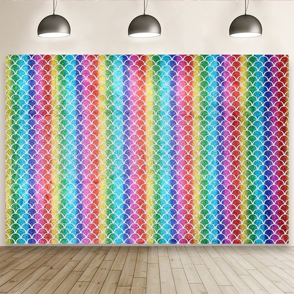 Polyester Fish Scales Fabric Colorful 1500x0.2mm
