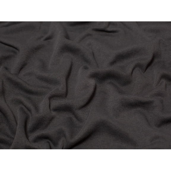 Polyester Fleece Back Sweatshirt Stretch Knit Fabric Charcoal - per yard