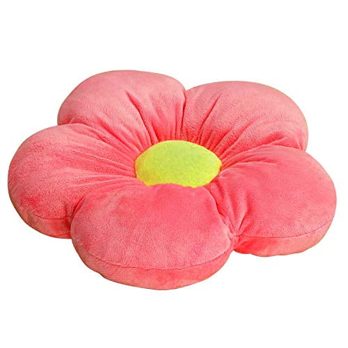 Polyester Flower Shaped Pillow, Decorative Floor Cushion, Peach - 16 X 16 Inch | Furniture Cushion, Washable, For Kids Room & Living Room, Bed Room | Flower Floor Cushion - Pack Of 1