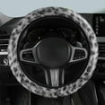 thumbnail image 1 of Polyester Fluffy Leopard Print Steering Wheel Cover, Winter Warm Grip Protector, Universal Car Interior Accessory, for Commuting and Driving Comfort, 1 of 6