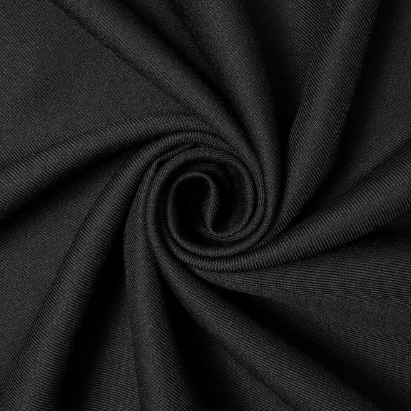Polyester Gabardine 60 Inch 300 Denier Long Lasting Comfortable Twill Fabric For Sewing Apparel, Uniforms, Outerwear, & More - Black, 1 Yard