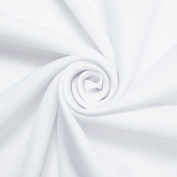 Polyester Gabardine 60 Inch 300 Denier Long Lasting Comfortable Twill Fabric For Sewing Apparel, Uniforms, Outerwear, & More - White, 1 Yard