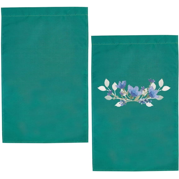 Polyester Garden Flag for Home Garden Yard Office Decorations Dark Cyan 45.1x30.2x0.03cm