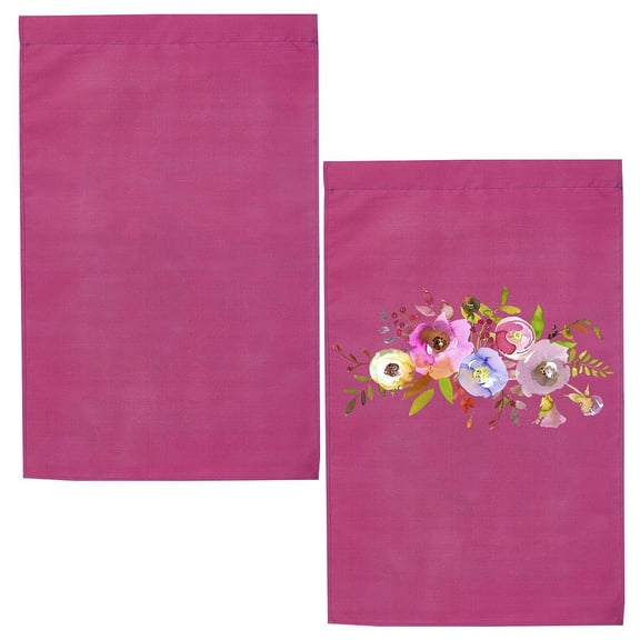 Polyester Garden Flag for Home Garden yard Office Decorations Old Rose 45.1x30.2x0.03cm