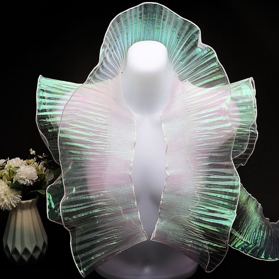 Polyester Gradient Pleated Lotus Leaf Lace Fabric Garment Accessories Colorful 13~15x0.06cm