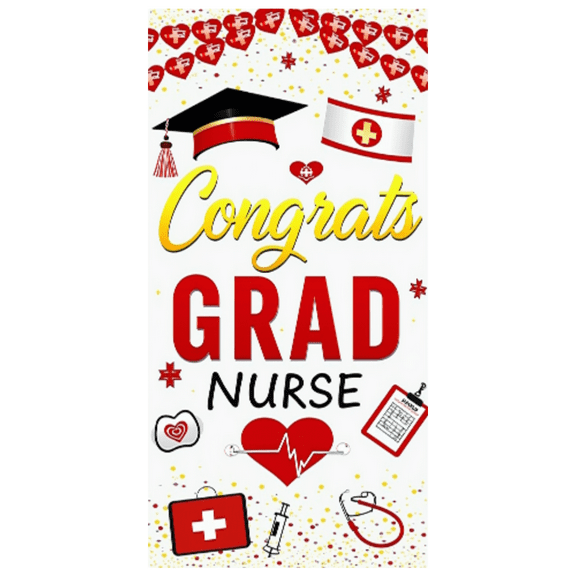 Polyester Graduation Banner Medical Nurse Decorative Backdrop Lightweight for Graduation Party Event Ceremony