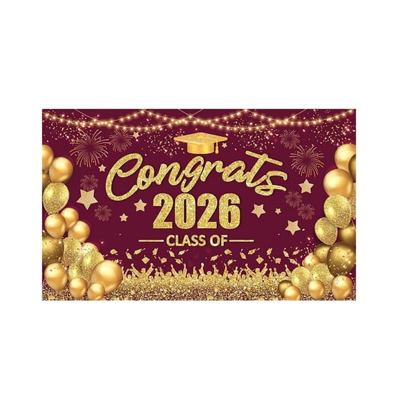 Polyester Graduation Season Banner Party Decoration Festive Backdrop for Graduation Ceremony Youth Memory