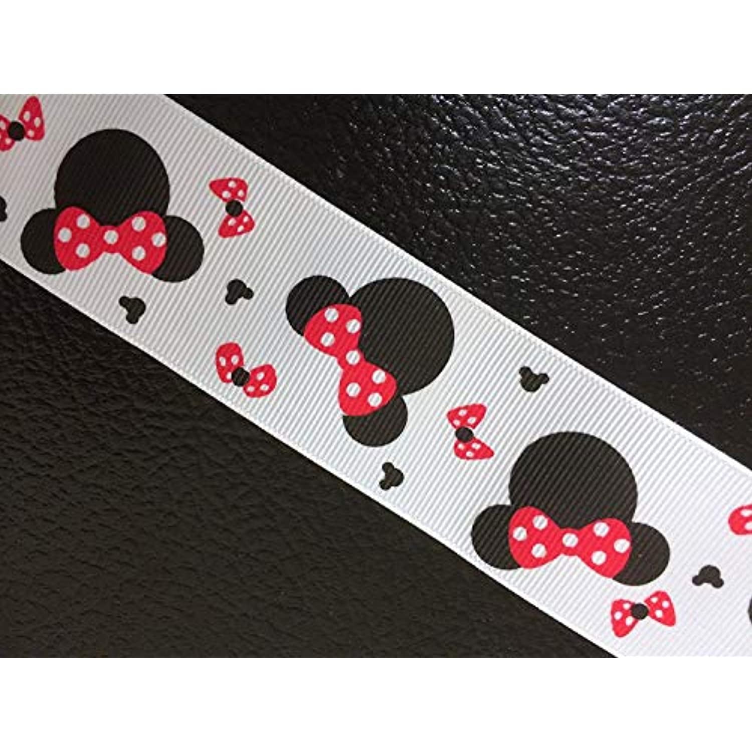 SUPER STARS RIBBONS Polyester Grosgrain Ribbon for Decorations, Hairbows & Gift Wrap by Yame Home (1 1/2-in by 5-yds, Disney Minnie Mouse Bows)
