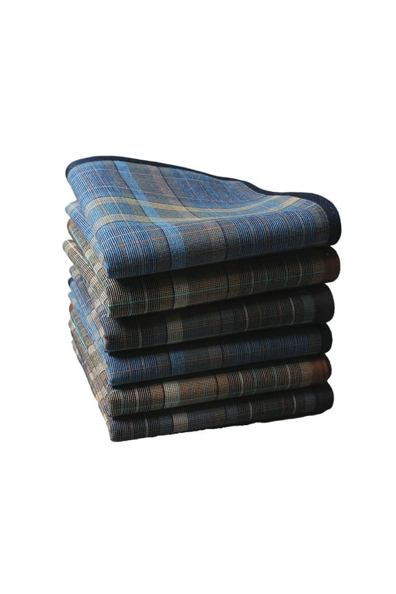 Polyester Handkerchiefs Male Washable Lattice Pattern Hankie Random Color Handkerchiefs for Adult Commercial Affairs