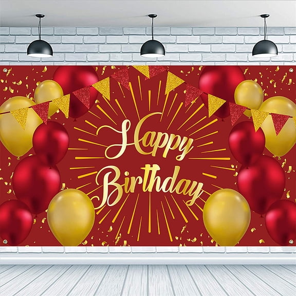 Polyester Hanging Banner Sign Rectangle Party Decoration Supplies Celebration Backdrop Word 1100x1800mm for DIY Polyester