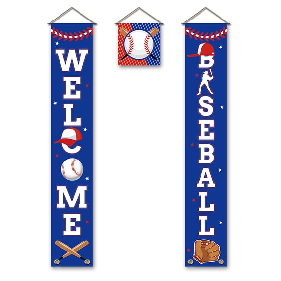 Polyester Hanging Sign for Home Office Front Door Porch Decorations Rectangle & Square Word Give Thanks Blue 180x30cm and 30x30cm 3pcs/set