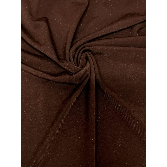 Polyester ITY Matte Jersey 2 Ways Stretch with Gold Glitters Fabric-Light Brown