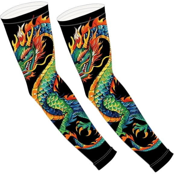 Polyester Ice Silk Sleeves Sun Protection Sleeve for Women Dragon 490x130x90mm