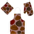 thumbnail image 1 of Polyester Insulation Kitchen Oven Mitts Potholder Apron 3Pcs Set Poo Seamless Pattern Non Slip Heat Resistant Gloves for Baking Cooking BBQ, 1 of 7