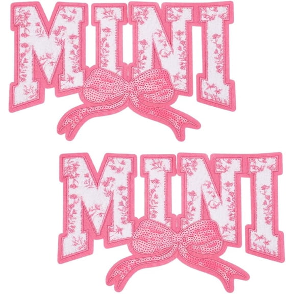 Polyester Iron on/Sew On Patches Hot Melt Adhesive Cloth Appliques Bowknot MINI Pink 126x200x2.5mm