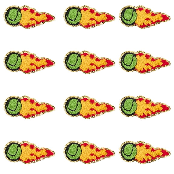 Polyester Iron on/Sew On Patches Hot Melt Adhesive Cloth Appliques Sport Tennis Lime Green 82x37x3mm