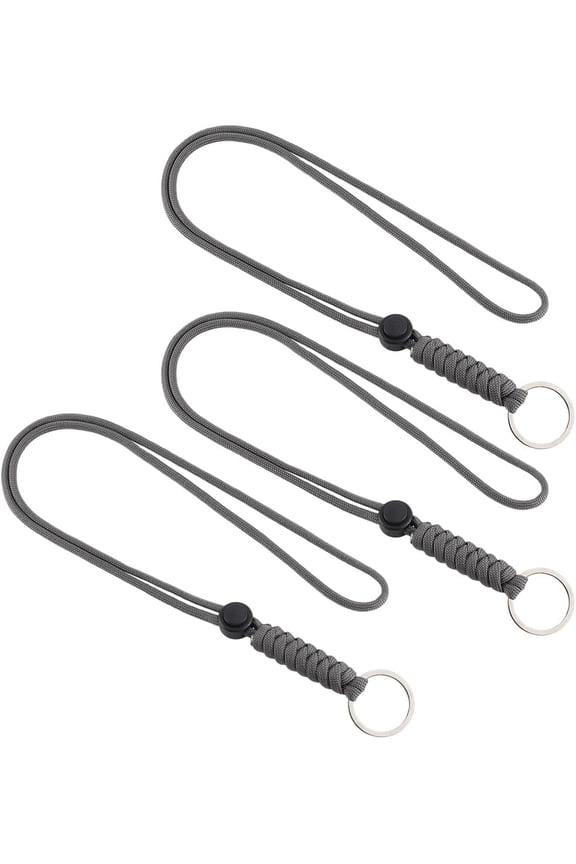 Polyester Keychains with Iron Split Rings Gray 460x30x12.5mm