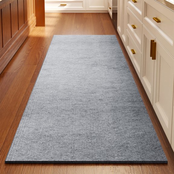 Polyester Kitchen Floor Mat Non Slip Dirt Resistant Runner Carpet - Machine Washable Imitation Linen Weave Absorbent Mat for Bathroom Bedroom Entryway Doorway Indoor Use 47.24 x 17.71 Inch