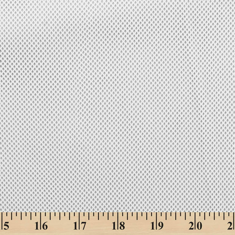 Polyester Knit Diamond Mesh Fabric - White Sheer Polyester 63 By The Yard