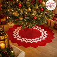 thumbnail image 1 of Polyester Knitted Christmas Tree Skirt 48.03x48.03IN - Christmas Decorations, Decor, Holiday, Xmas, Festive, Seasonal, Home, Indoor, Outdoor, Party Supplies, Gifts, Ornaments, 1 of 7