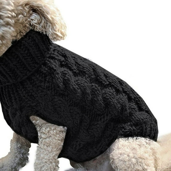 Polyester Knitted Dog Turtleneck Sweater - Soft Warm Wool, Good Elasticity (Easy to Wear), Turtleneck Design, Sizes S - XL, Fits Small/Medium/Large Dogs/Cats, For Winter Indoor/Outdoor