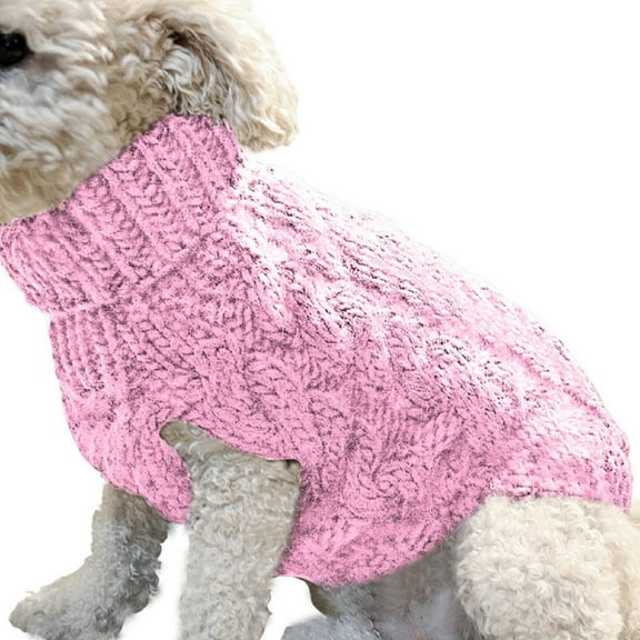 Polyester Knitted Dog Turtleneck Sweater - Soft Warm Wool, Good Elasticity (Easy to Wear), Turtleneck Design, Sizes S - XL, Fits Small/Medium/Large Dogs/Cats, For Winter Indoor/Outdoor