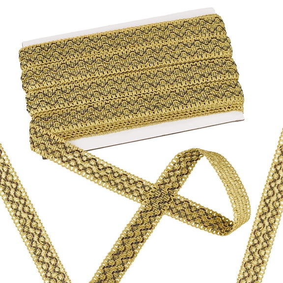 Polyester Lace Ribbons Garment Accessories Yellow 3/4 inch(20mm) about 13.12 Yards(12m)/Board