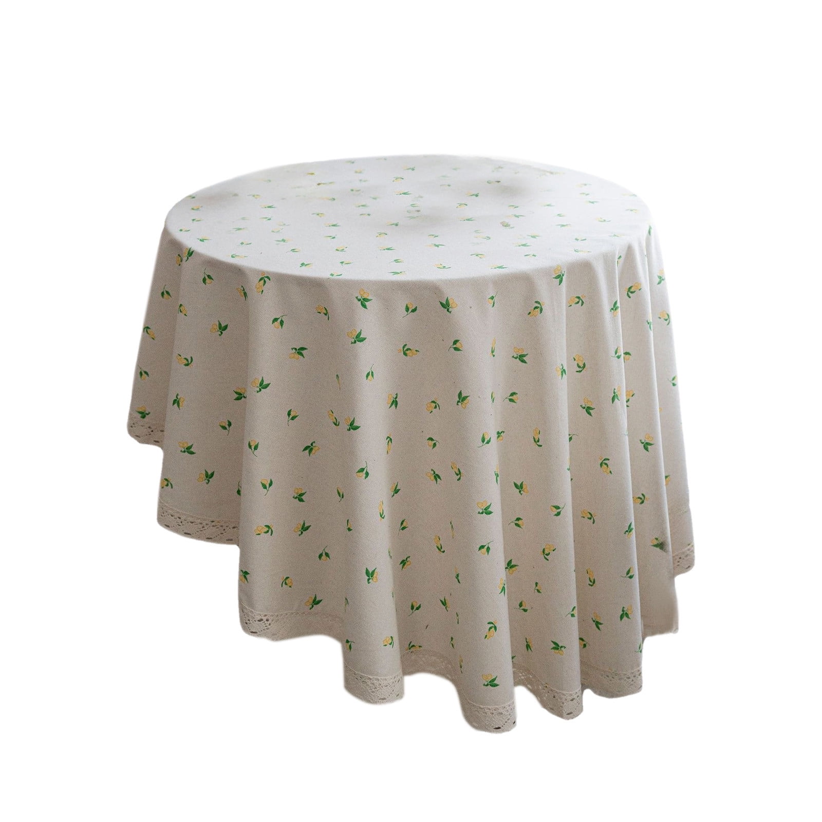 Polyester Lace Round Tablecloth With Lemon Print, 59.06 Inch Diameter ...