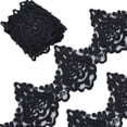 thumbnail image 1 of Polyester Lace Trim Embroidery Flower Lace Ribbon with Plastic Imitation Pearl Beads for Garment Accessories Black 5~5-1/8 inch(128~130mm), 1 of 7