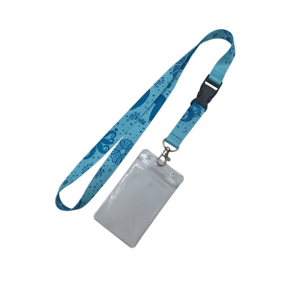 Polyester Lanyard with ID Card Holder, Adjustable Breakaway Neck Strap for ID Badges
