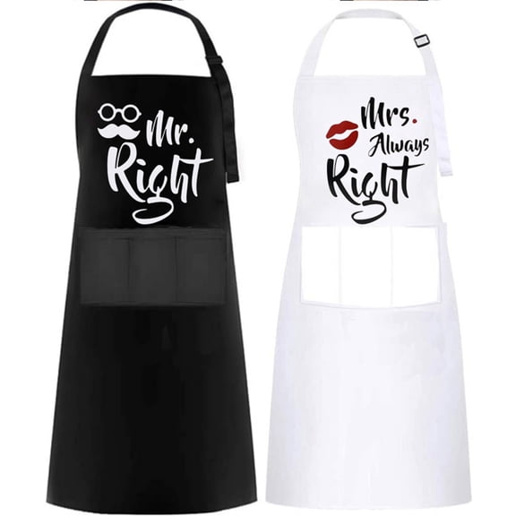 Polyester Letter Print Waterproof Oil Proof Apron - Adjustable Neck Strap Machine Washable Unisex Adult Kitchen Garden BBQ Cooking Apron - A