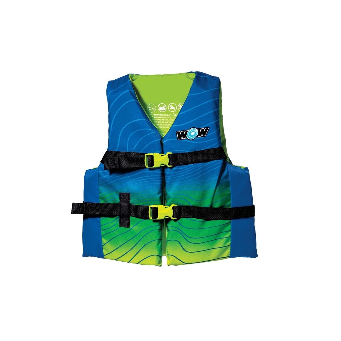 WOW SPORTS Polyester Life Vest Youth, USCG Approved, Boating, Swimming, Watersports