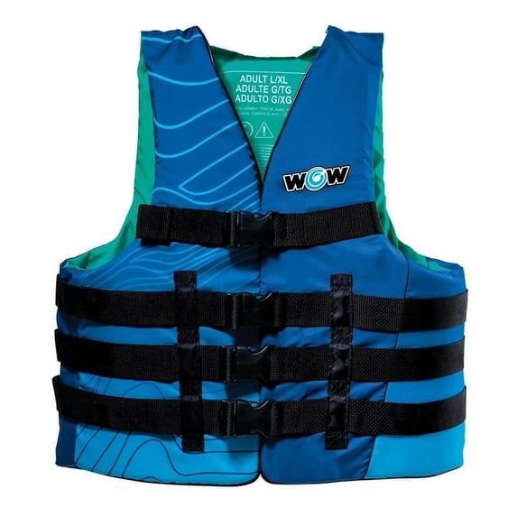 WOW Sports Polyester Life Vests S/M Blue, USCG Approved, Boating, Swimming, Watersports