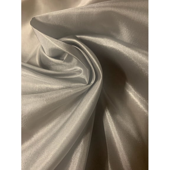 Burlap Fabrics Polyester Lining Light Grey - 60 Inch Wide Habotai Fabric Sold by the Yard