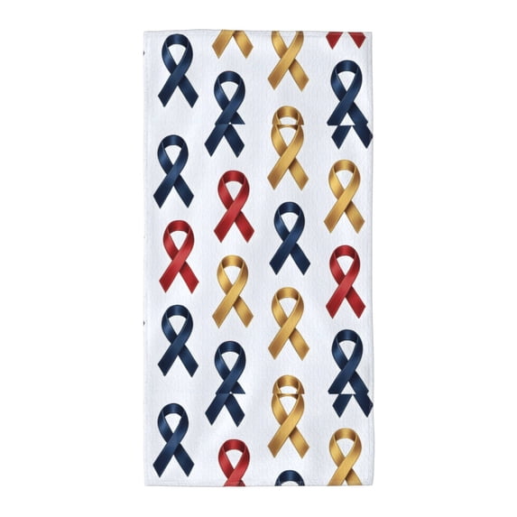 Polyester Long Towel Multi-Size Water Absorption Good Bright Fluffy Soft For Bathroom Swimming Pool Beach Outdoor Travel Cancer Awareness Ribbon Pattern - Metallic Elegance (1)