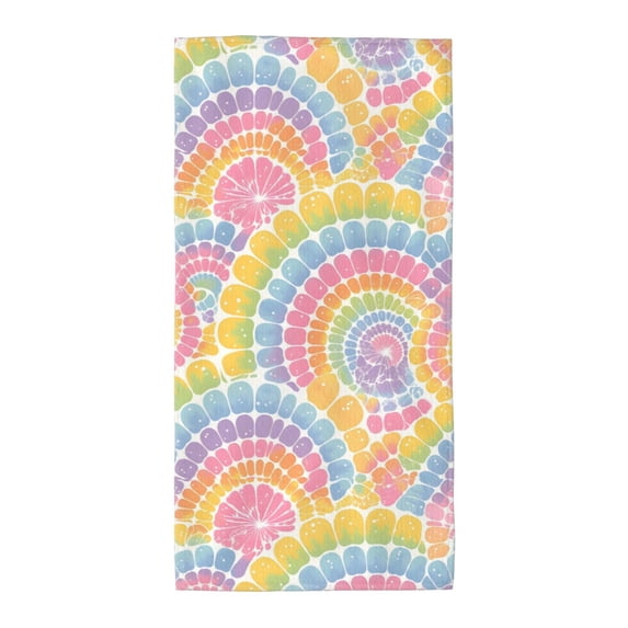 Polyester Long Towel Multi-Size Water Absorption Good Bright Fluffy Soft For Bathroom Swimming Pool Beach Outdoor Travel Gray Tie-Dye Background Rainbow Colors_2
