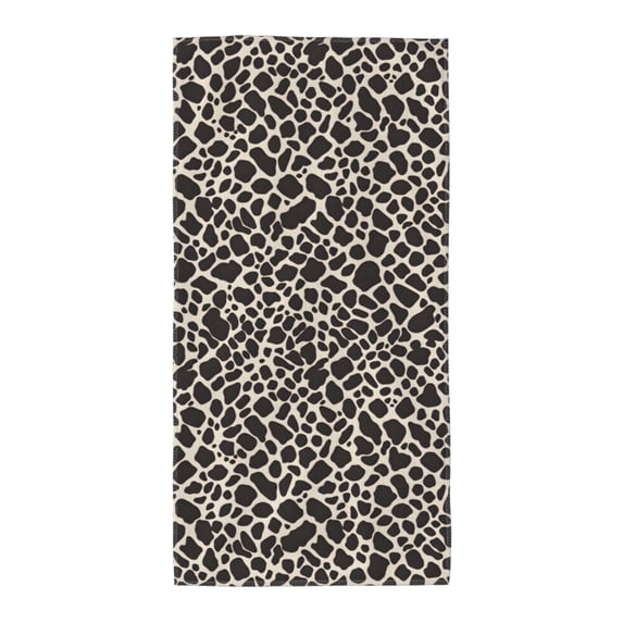 Polyester Long Towel Multi-Size Water Absorption Good Bright Fluffy Soft For Bathroom Swimming Pool Beach Outdoor Travel Leopard Print Pattern White And Black_4