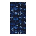 thumbnail image 1 of Polyester Long Towel Multi-Size Water Absorption Good Bright Fluffy Soft For Bathroom Swimming Pool Beach Outdoor Travel Midnightblue Geometric Patterns_2, 1 of 8