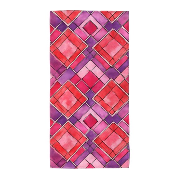 Polyester Long Towel Multi-Size Water Absorption Good Bright Fluffy Soft For Bathroom Swimming Pool Beach Outdoor Travel Palevioletred Moroccan Trellis Hand-Drawn Sketch_2