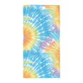 thumbnail image 1 of Polyester Long Towel Multi-Size Water Absorption Good Bright Fluffy Soft For Bathroom Swimming Pool Beach Outdoor Travel Turquoise Tie Dye Background Rainbow Colors_3, 1 of 8