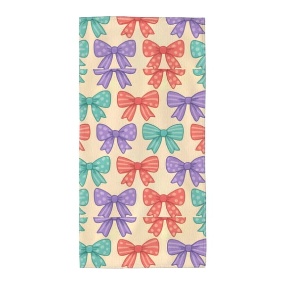 Polyester Long Towel Multi-Size Water Absorption Good Bright Fluffy Soft For Bathroom Swimming Pool Beach Outdoor Travel Whimsical Polka Dot And Striped Ribbon Bow Pattern
