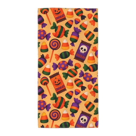 Polyester Long Towel Multi-Size Water Absorption Good Bright Fluffy Soft For Bathroom Swimming Pool Beach Outdoor Travel Halloween Candy Pattern