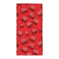 thumbnail image 1 of Polyester Long Towel Multi-Size Water Absorption Good Bright Fluffy Soft For Bathroom Swimming Pool Beach Outdoor Travel Red Building Block, 1 of 8