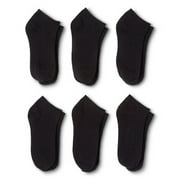 Polyester Low Cut Socks Ankle, No Show Men and Women Socks - 12 Pack (6-8, Black)