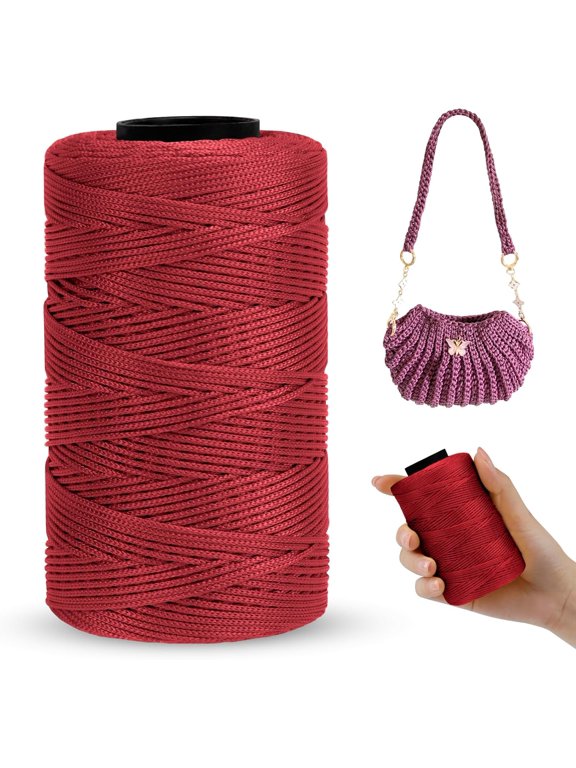Polyester Macrame Cord 1mm x 251yards, Braided Polypropylene for Crocheting, Handbag, Beading, DIY Crafts (Fuchsia) Apricot Pink 251 yards