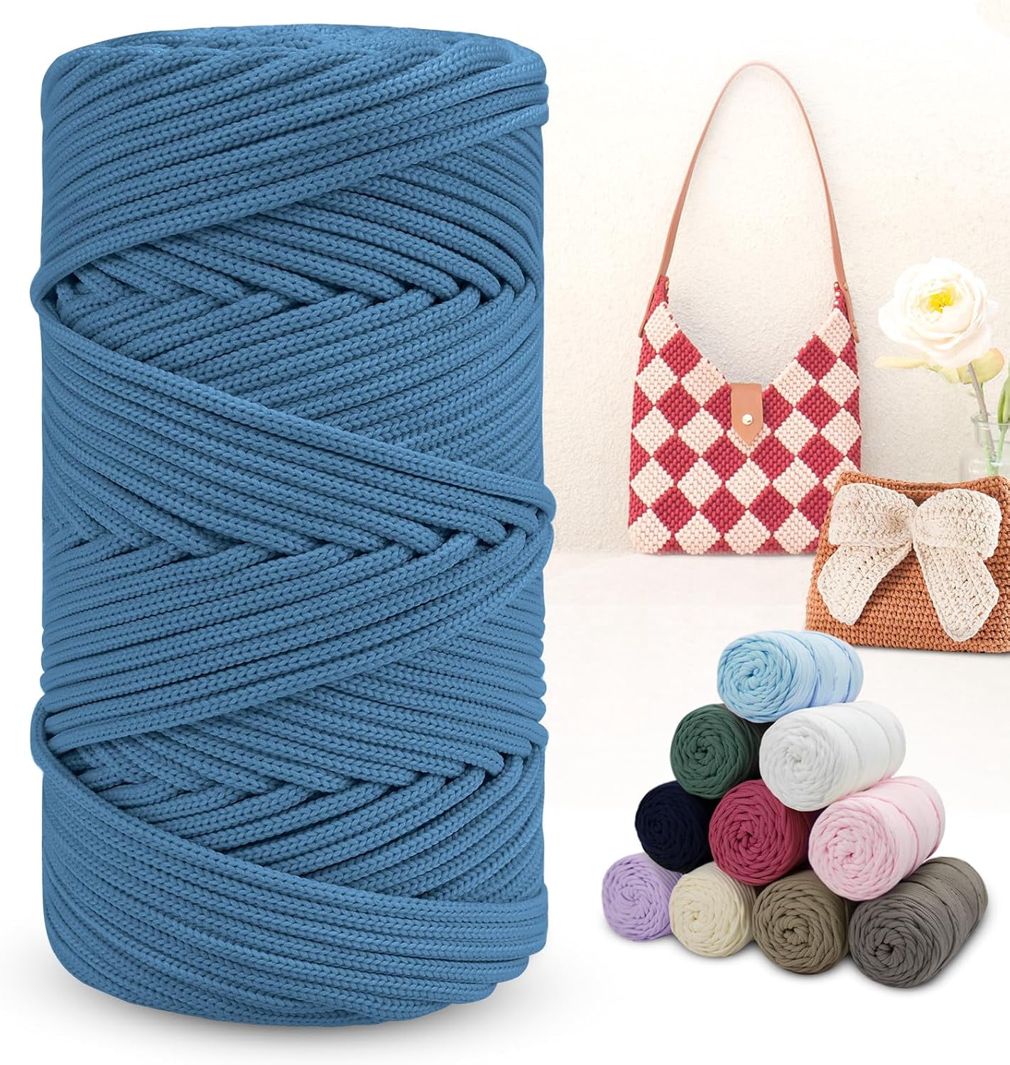 Polyester Macrame Cord 4mm x 150m Braided Polyester Cord Thick Macrame ...